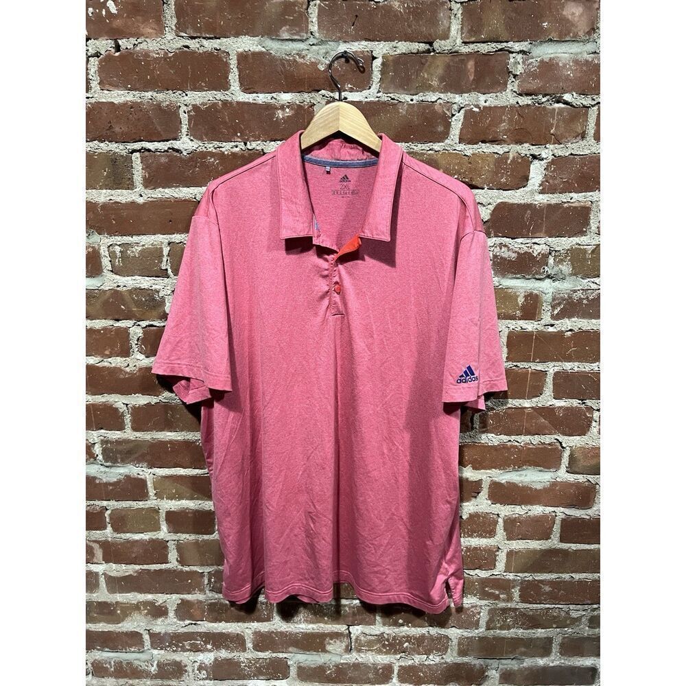 Adidas Mens Red Short Sleeve Athletic Golf Polo Size 2XL
